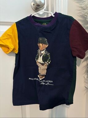 Ralph Lauren Polo Bear Colorblock Tee - Navy/Yellow/Burgundy/Green/Purple